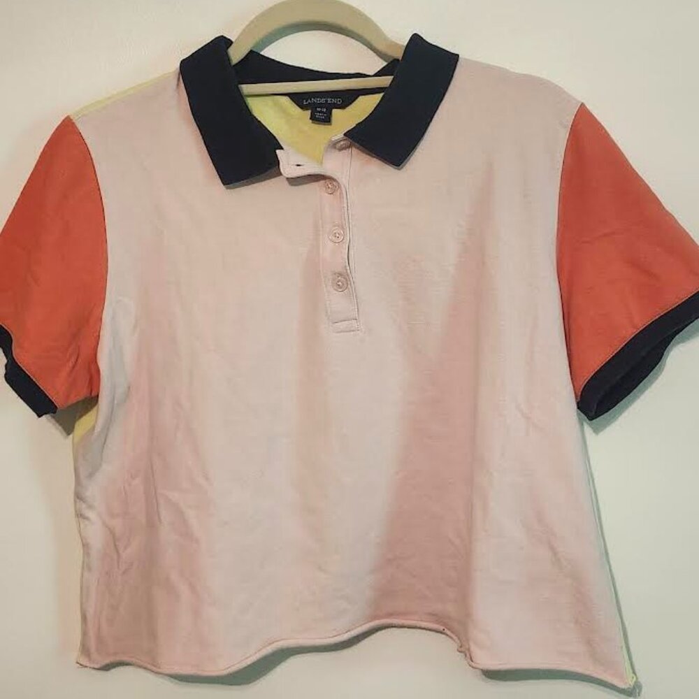 Vintage 90s Colorful Polo Shirt - LANDS END